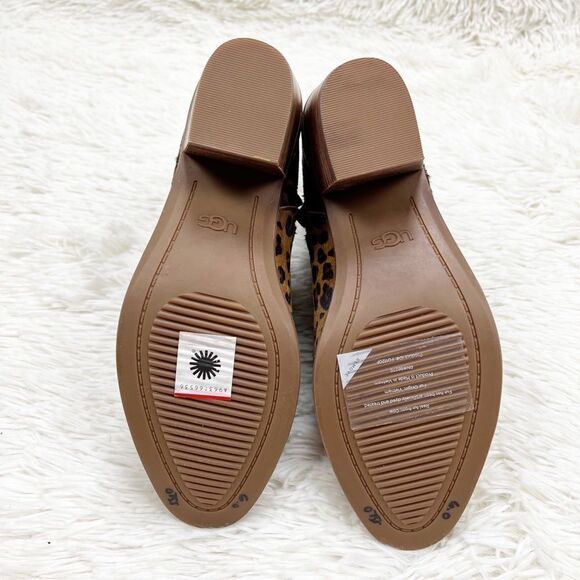 UGG Kingsburg Leopard Ankle Boot Bootie Block Heel Size 6 - Picture 6 of 8